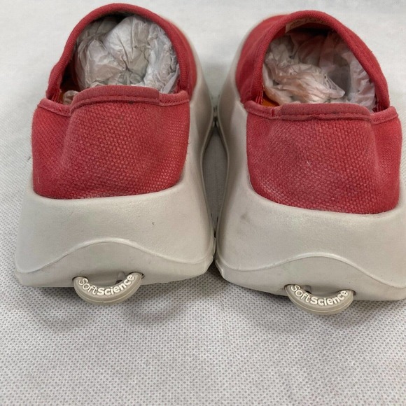 Soft Science Shoes Womens Sz 6 Red/White Cotton Canvas Drift Slip On‎ Cushioned - Picture 4 of 8